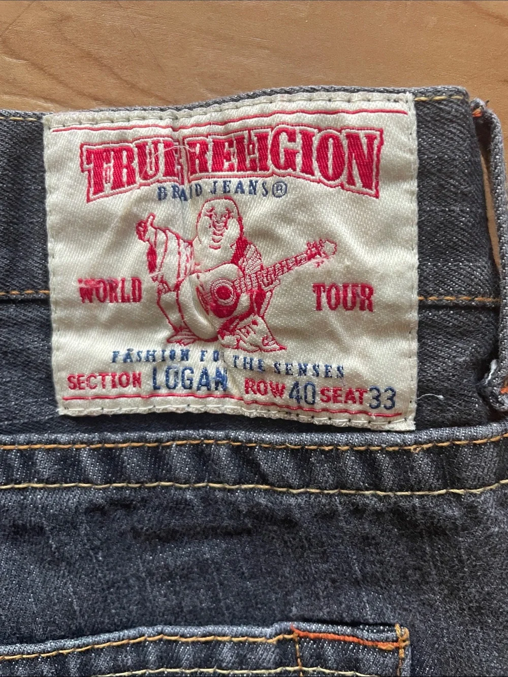 True Religion Men's Dark Gray Straight Jeans Button Fly Logan